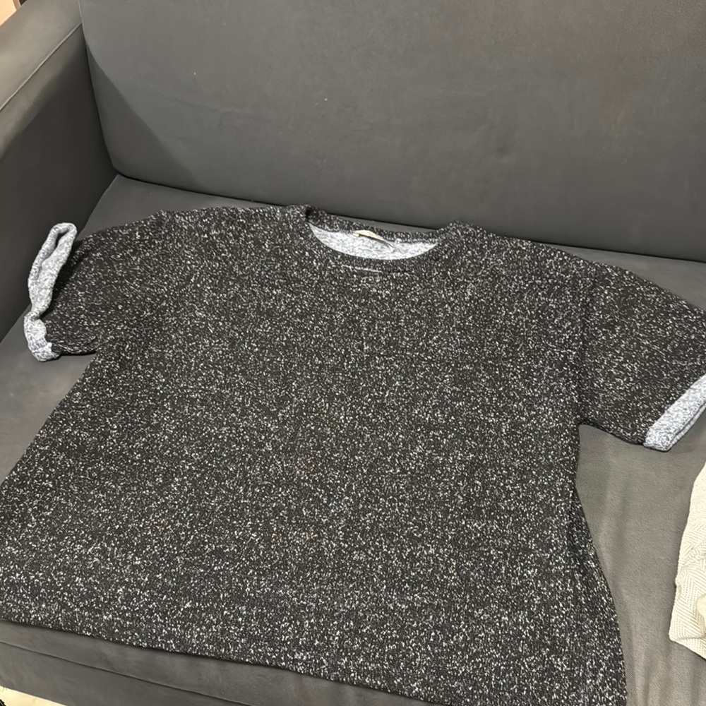 Zara Black and Gray Box fit Short Sleeve Sweatshirt